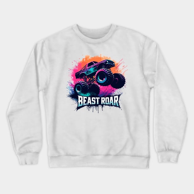 Monster Truck Crewneck Sweatshirt by Vehicles-Art